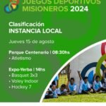Convocatoria a la Clasificación Instancia Zonal de los Juegos Deportivos Misioneros 2024