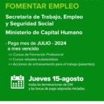 Cronograma de pagos del Programa Fomentar Empleo