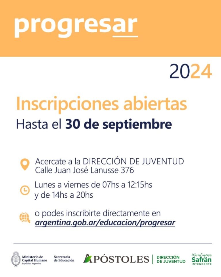 10-sep-24--Inscripciones abiertas para Progresar 2024