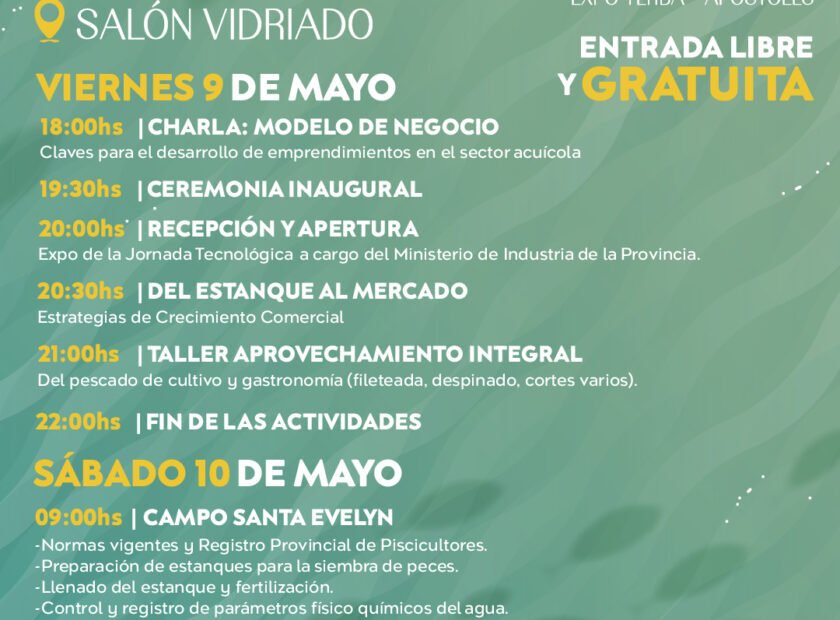 Jornadas Tecnológicas en la Fiesta del Pescado de Cultivo en Apóstoles, Misiones